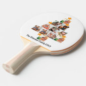 おもしろいパーソナライズされたファミリークリスマス11フォトコラージュ 卓球ラケット (正面アングル)