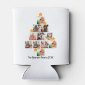 おもしろいパーソナライズされたファミリークリスマス11フォトコラージュ 缶クーラー (裏面)