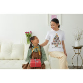 おもしろいパーソナライズされたファミリークリスマス11フォトコラージュ Tシャツ