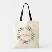 おもしろいパーソナライズされたフローラ トートバッグ (裏面)