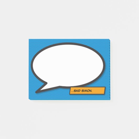 おもしろいパーソナライズされたブックアポップ・アートのートスピーチバブル ポストイット (正面)