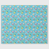 おもしろいパーソナライズされたプール山開き誕生日パーティー ラッピングペーパー (フラット)