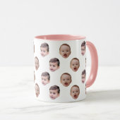 おもしろいパーソナライズされたベビー顔2枚 マグカップ (正面右)