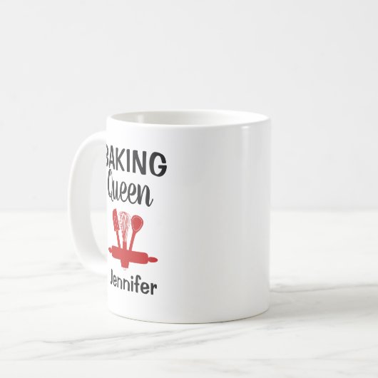 おもしろいパーソナライズされたベーキング コーヒーマグカップ (正面左)