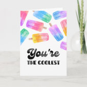 おもしろいパーソナライズされたポップシクル子供の誕生日カード サンキューカード (正面)