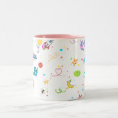 おもしろいパーソナライズされたマよくはしゃぐグ ツートーンマグカップ (中央)