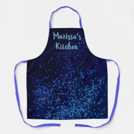 おもしろいパーソナライズされたミドナイトブルー紙吹雪 エプロン