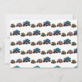 おもしろいパーソナライズされたモンスタートラック子供の誕生日 招待状 (裏面)