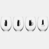 おもしろいパーソナライズされたユニーク ステムなしワイングラス (正面)