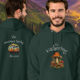 おもしろいパーソナライズされたレトロマッシュルームファミリー懇親会 パーカ