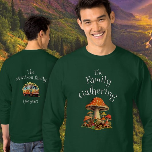 おもしろいパーソナライズされたレトロマッシュルーム懇親会 Tシャツ