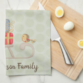 おもしろいパーソナライズされた北欧クリスマススレッド キッチンタオル (四つ折り)