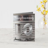 おもしろいパーソナライズされた十結婚周年記念 カード (黄色い花)