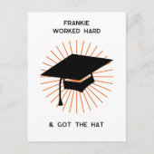 おもしろいパーソナライズされた卒業 案内ポストカード (正面)