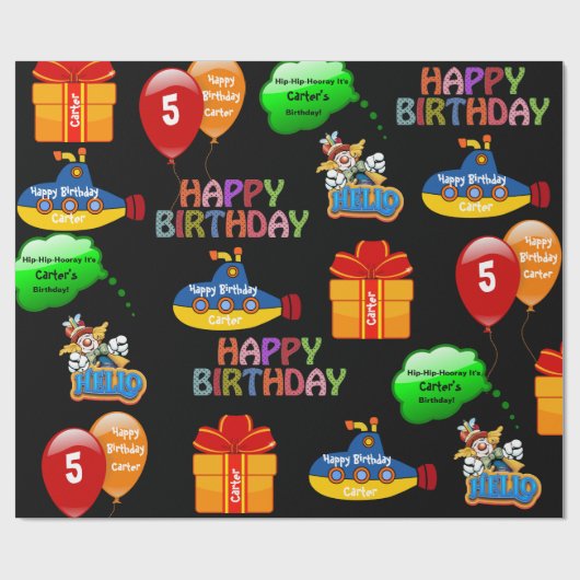 おもしろいパーソナライズされた名と年代誕生日 ラッピングペーパー (フラット)