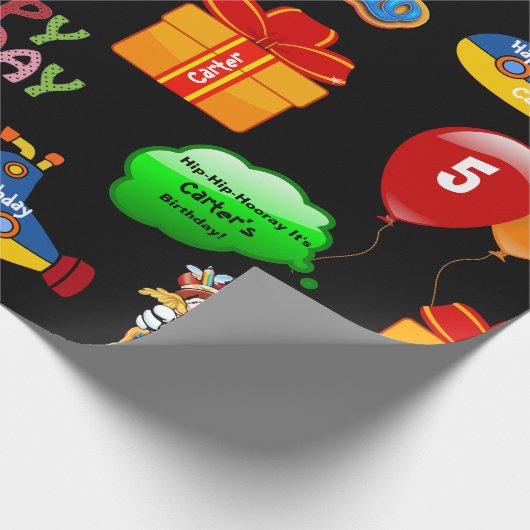 おもしろいパーソナライズされた名と年代誕生日 ラッピングペーパー (角)