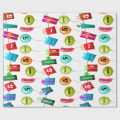 おもしろいパーソナライズされた名と年代誕生日 ラッピングペーパー (フラット)