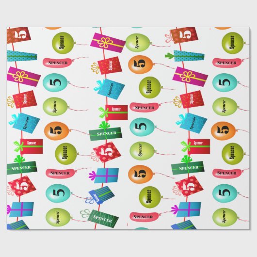 おもしろいパーソナライズされた名と年代誕生日 ラッピングペーパー (フラット)