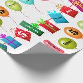 おもしろいパーソナライズされた名と年代誕生日 ラッピングペーパー (角)