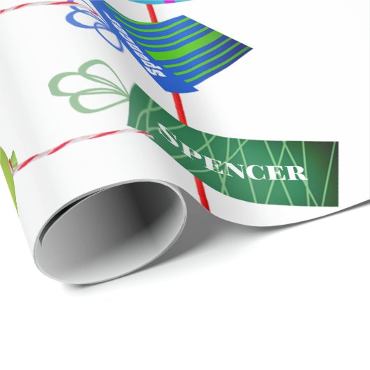 おもしろいパーソナライズされた名と年代誕生日 ラッピングペーパー (ロールコーナー)