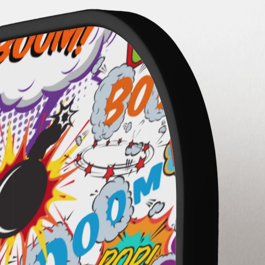 おもしろいパーソナライズされた名漫画帳 ピックルボールラケット (左詳細)