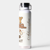 おもしろいパーソナライズされた妊娠バー ウォーターボトル (背面)