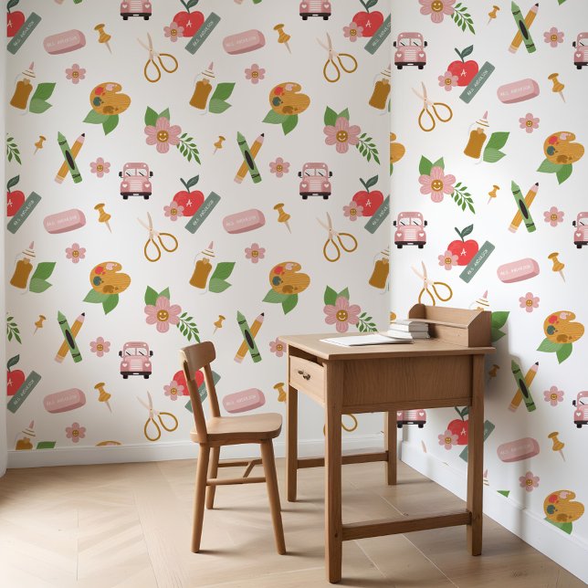 おもしろいパーソナライズされた学校先生パターンプランナー 壁紙 (Fun Personalized School Teacher Pattern Planner Wallpaper)