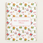 おもしろいパーソナライズされた学校先生パターン プランナー手帳 (正面)