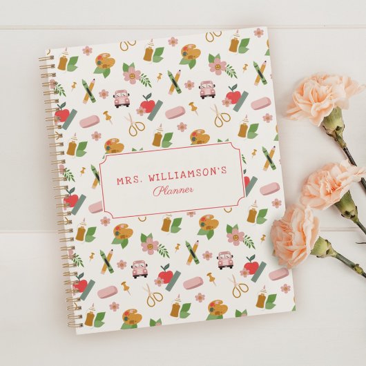 おもしろいパーソナライズされた学校先生パターン プランナー手帳