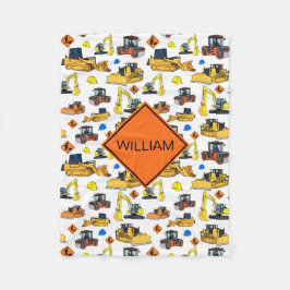 おもしろいパーソナライズされた建築車のパターン フリースブランケット