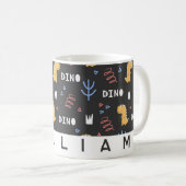 おもしろいパーソナライズされた恐竜キッズコーヒーマグ コーヒーマグカップ (正面右)