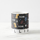 おもしろいパーソナライズされた恐竜キッズコーヒーマグ コーヒーマグカップ (中央)