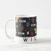 おもしろいパーソナライズされた恐竜キッズコーヒーマグ コーヒーマグカップ (左)