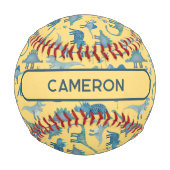 おもしろいパーソナライズされた恐竜 野球ボール (正面)