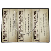 おもしろいパーソナライズされた新聞の見出し ラージペーパーバッグ (正面)