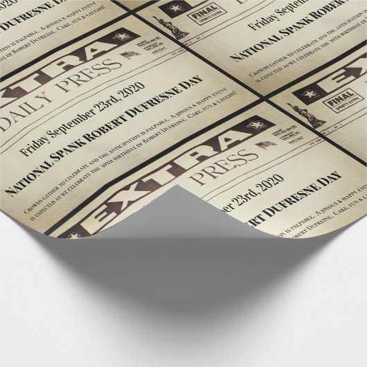 おもしろいパーソナライズされた新聞 ラッピングペーパー (角)