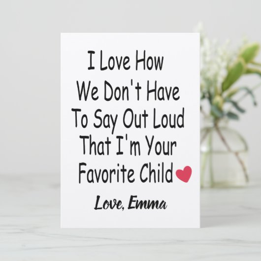 おもしろいパーソナライズされた母又はパパの子からの贈り物 シーズンカード (スタンド正面)