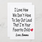 おもしろいパーソナライズされた母又はパパの子からの贈り物 シーズンカード (正面/裏面)