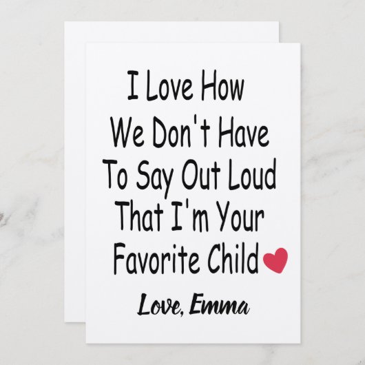 おもしろいパーソナライズされた母又はパパの子からの贈り物 シーズンカード (正面/裏面)