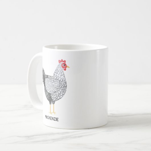 おもしろいパーソナライズされた水色ワインドットチキン コーヒーマグカップ (正面左)