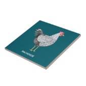 おもしろいパーソナライズされた水色ワインドットチキン タイル (側面)