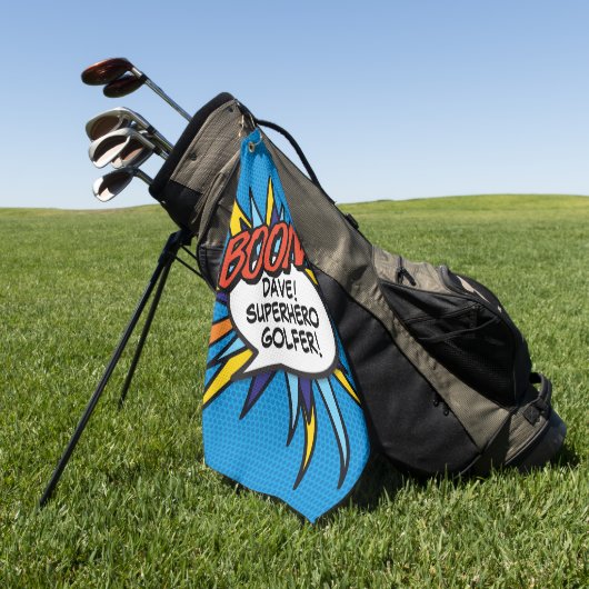 おもしろいパーソナライズされた漫画ブーム ゴルフタオル (グリーン)