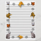 おもしろいパーソナライズされた猫縁ど筆記用紙 (裏面)