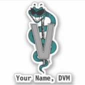 おもしろいパーソナライズされた獣医師用DVMシール シール (正面)