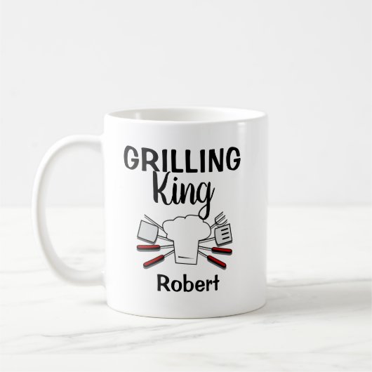 おもしろいパーソナライズされた王 コーヒーマグカップ (左)