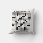 おもしろいパーソナライズされた白黒クロスワードパズル クッション (裏面)