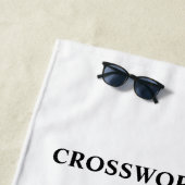 おもしろいパーソナライズされた白黒クロスワードパズル ビーチタオル (インサイチュ)