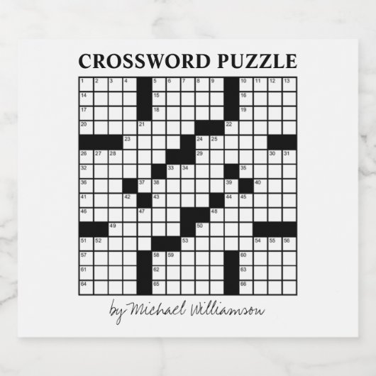 おもしろいパーソナライズされた白黒クロスワードパズル ビールラベル (シングルラベル)