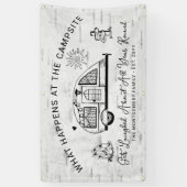 おもしろいパーソナライズされた素朴キャンプ 横断幕 (縦)