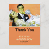 おもしろいパーソナライズされた結婚ヴィンテージ ポストカード (正面)